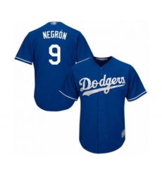 Youth Los Angeles Dodgers #9 Kristopher Negron Authentic Royal Blue Alternate Cool Base Baseball Player Jersey