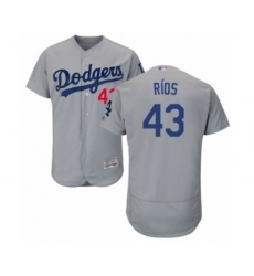 Men's Los Angeles Dodgers #43 Edwin Rios Gray Alternate Flex Base Authentic Collection Baseball Player Jersey