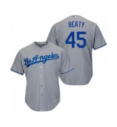 Youth Los Angeles Dodgers #45 Matt Beaty Authentic Grey Road Cool Base Baseball Player Jersey