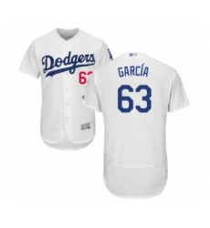 Men's Los Angeles Dodgers #63 Yimi Garcia White Home Flex Base Authentic Collection Baseball Player Jersey