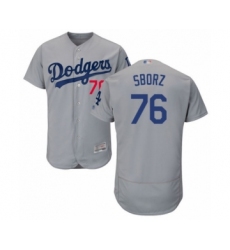 Men's Los Angeles Dodgers #76 Josh Sborz Gray Alternate Flex Base Authentic Collection Baseball Player Jersey
