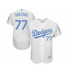 Men's Los Angeles Dodgers #77 Dennis Santana Authentic White 2016 Father's Day Fashion Flex Base Baseball Player Jersey