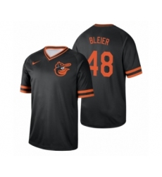 Women's Baltimore Orioles #48 Richard Bleier Black Cooperstown Collection Legend Jersey