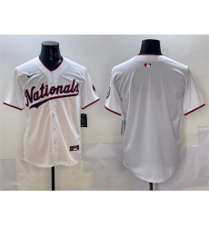 Men's Washington Nationals Blank White Limited Stitched Baseball Jersey