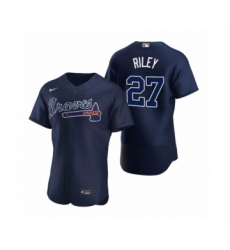 Men's Atlanta Braves #27 Austin Riley Nike Navy Authentic 2020 Alternate Jersey
