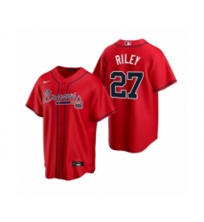 Women Atlanta Braves #27 Austin Riley Nike Red 2020 Replica Alternate Jersey