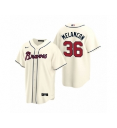 Men's Atlanta Braves #36 Mark Melancon Nike Cream 2020 Replica Alternate Jersey