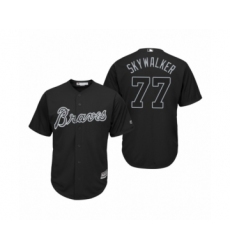 Women Atlanta Braves #77 Luke Jackson Skywalker Black 2019 Players Weekend Replica Jersey