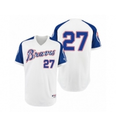 Men's Braves #27 Fred McGriff White 1974 Turn Back the Clock Authentic Jersey