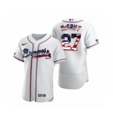 Men's Fred McGriff Atlanta Braves #27 White 2020 Stars & Stripes 4th of July Jersey