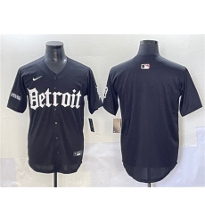 Men's Detroit Tigers Blank Black 'Motor Gothic Edition' Vapor Premier Limited Stitched Baseball Jersey