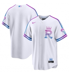 Men's Kansas City Royals Blank White 2026 City Connect Stadium Stitched Baseball Jersey