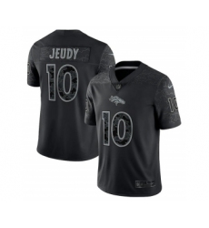 Men's Denver Broncos #10 Jerry Jeudy Black Reflective Limited Stitched Football Jersey