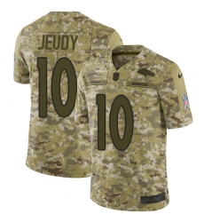 Men's Denver Broncos #10 Jerry Jeudy Camo Stitched Limited 2018 Salute To Service Jersey