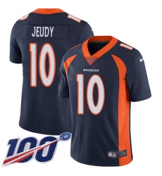 Youth Denver Broncos #10 Jerry Jeudy Navy Blue Alternate Stitched 100th Season Vapor Untouchable Limited Jersey
