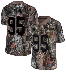 Youth Carolina Panthers #95 Derrick Brown Camo Stitched NFL Limited Rush Realtree Jersey