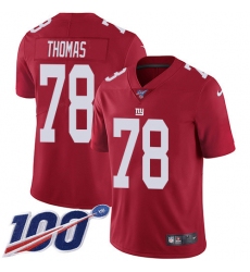 Youth New York Giants #78 Andrew Thomas Red Alternate Stitched NFL 100th Season Vapor Untouchable Limited Jersey