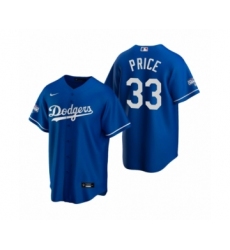 Men's Los Angeles Dodgers David Price Royal 2020 World Series Champions Replica Jersey