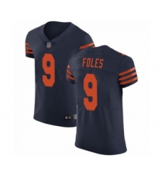 Men's Chicago Bears #9 Nick Foles Navy Blue Elite Vapor Untouchable Jersey