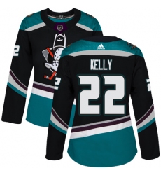 Women's Adidas Anaheim Ducks #22 Chris Kelly Authentic Black Teal Third NHL Jersey