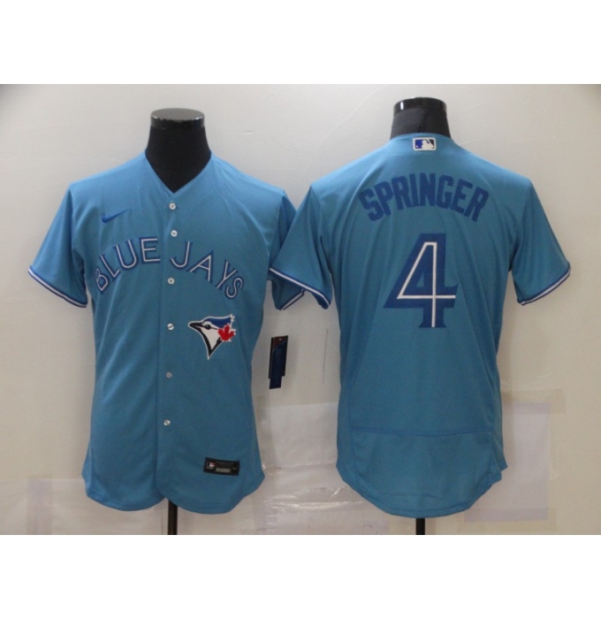 Men's Toronto Blue Jays #4 George Springer Light Blue Nike Royal Alternate Replica Player Jersey