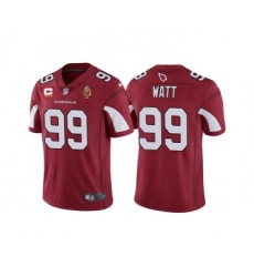 Men's Arizona Cardinals #99 J.J. Watt Red With C Patch & Walter Payton Patch Limited Stitched Jersey