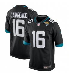 Men's Jacksonville Jaguars #16 Trevor Lawrence Black Nike Teal 2021 NFL Draft First Round Pick Game Jersey