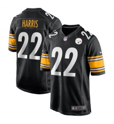 Men's Pittsburgh Steelers #22 Najee Harris Nike Black 2021 NFL Draft First Round Pick Game Jersey