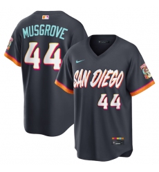 Men's San Diego Padres #44 Joe Musgrove Obsidian 2026 City Connect Stadium Limited Stitched Baseball Jersey