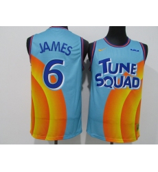 Men's Slam Dunk #6 James Slam dunk version blue NBA jersey