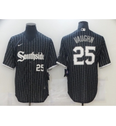 Men's Chicago White Sox #25 Andrew Vaughn 2021 City Connect Replica Black Jersey