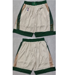 Mens Milwaukee Bucks White Shorts (Run Small)
