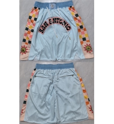 Men's San Antonio Spurs Light Blue City Edition Shorts (Run Small)