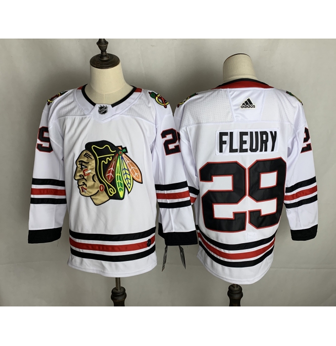 Men's Chicago Blackhawks #29 Marc-André Fleury Fanatics Branded White Home Premier Breakaway Player Jersey