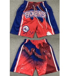 Men's Philadelphia 76ers Red Blue Shorts (Run Small)