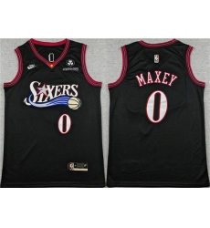 Men's Philadelphia 76ers #0 Tyrese Maxey Black 2025 Classic Edition Stitched Stitched Jersey