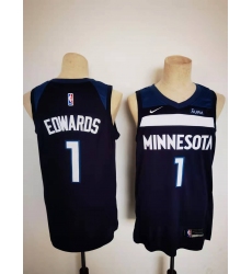 Men's Minnesota Timberwolves #1 Anthony Edwards Nike Navy Jersey