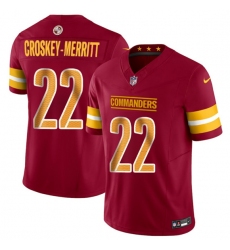 Men's Washington Commanders #22 Jacory Croskey-Merritt Burgundy 2025 Draft F.U.S.E. Vapor Limited Football Stitched Jersey