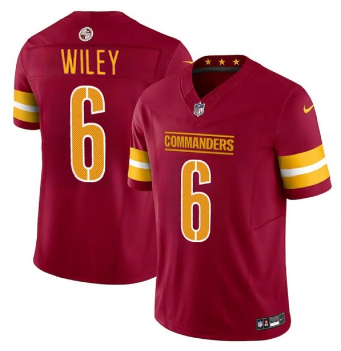 Men's Washington Commanders #6 Michael Wiley Burgundy 2024 F.U.S.E. Vapor Limited Football Stitched Jersey