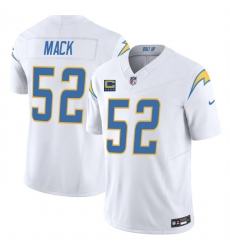 Men's Los Angeles Chargers #52 Khalil Mack White 2025 F.U.S.E With 4-Star C Vapor Limited Stitched Football Jersey