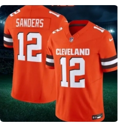 Men's Cleveland Browns #12 Shedeur Sanders Orange 2025 Vapor Limited Football Stitched Jersey