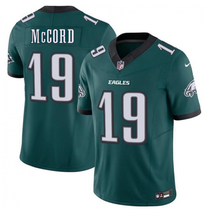 Men's Philadelphia Eagles #19 Kyle McCord Green 2025 Draft New F.U.S.E. Vapor Untouchable Limited Football Stitched Jersey