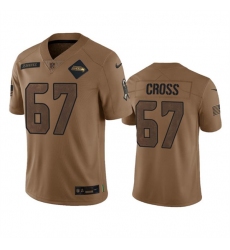 Men's Seattle Seahawks #67 Charles Cross 2023 Brown Salute To Service Limited Football Stitched Jersey