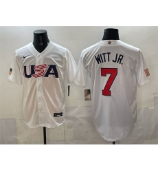 Men's USA Baseball #7 Bobby Witt Jr. White World Baseball Classic Stitched Jersey