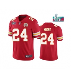 Men's Kansas City Chiefs #24 Skyy Moore Red Super Bowl LVII Patch Vapor Untouchable Limited Stitched Jersey