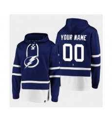 Men's Tampa Bay Lightning Active Player Custom Blue All Stitched Sweatshirt Hoodie