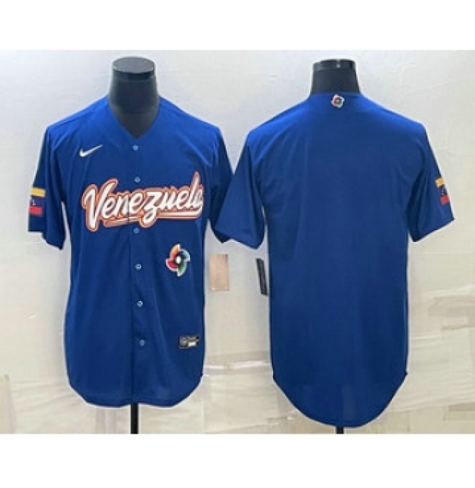 Men's Venezuela Baseball Blank 2023 Royal World Classic Stitched Jerseys