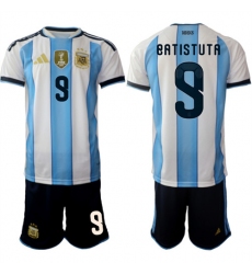 Men's Argentina #9 BATISTUTA National Team FIFA x World Cup 2026 Home White On Field Jersey