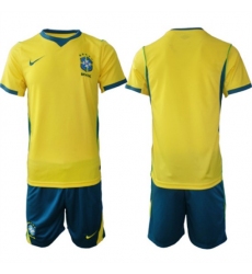 Men's Brazil national football team Blank Yellow 2026 Soccer Jersey Suit
