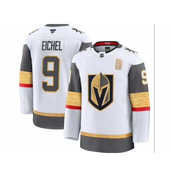Men's Vegas Golden Knights #9 Jack Eichel White With A Authentic Jersey